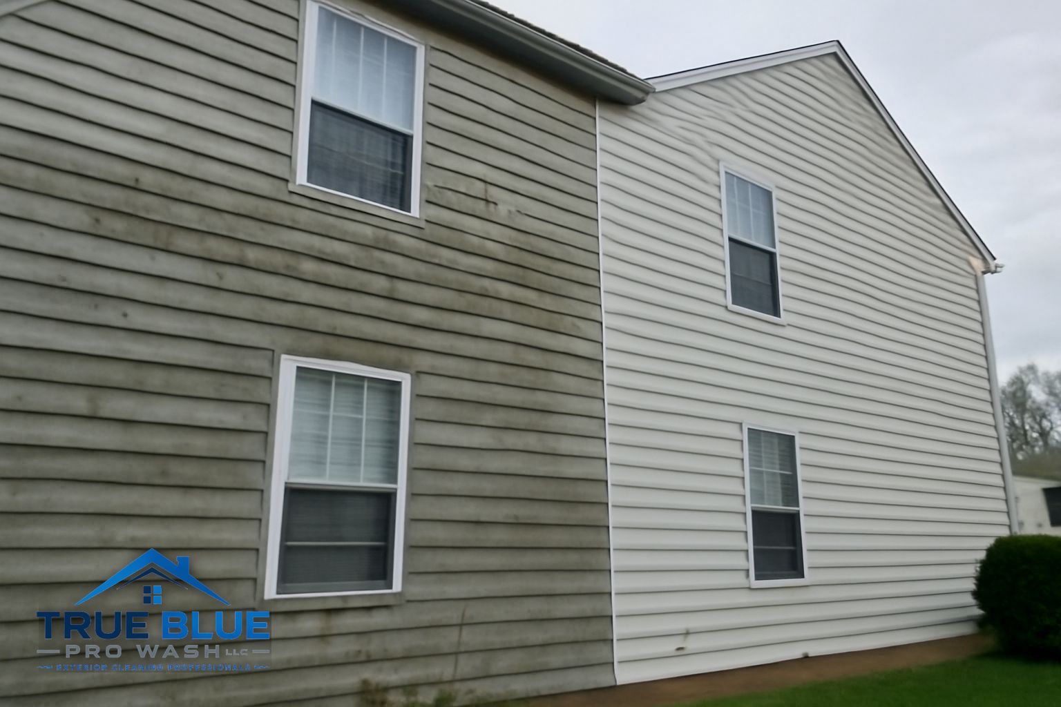 Commercial storefront being soft washed in Salem County NJ