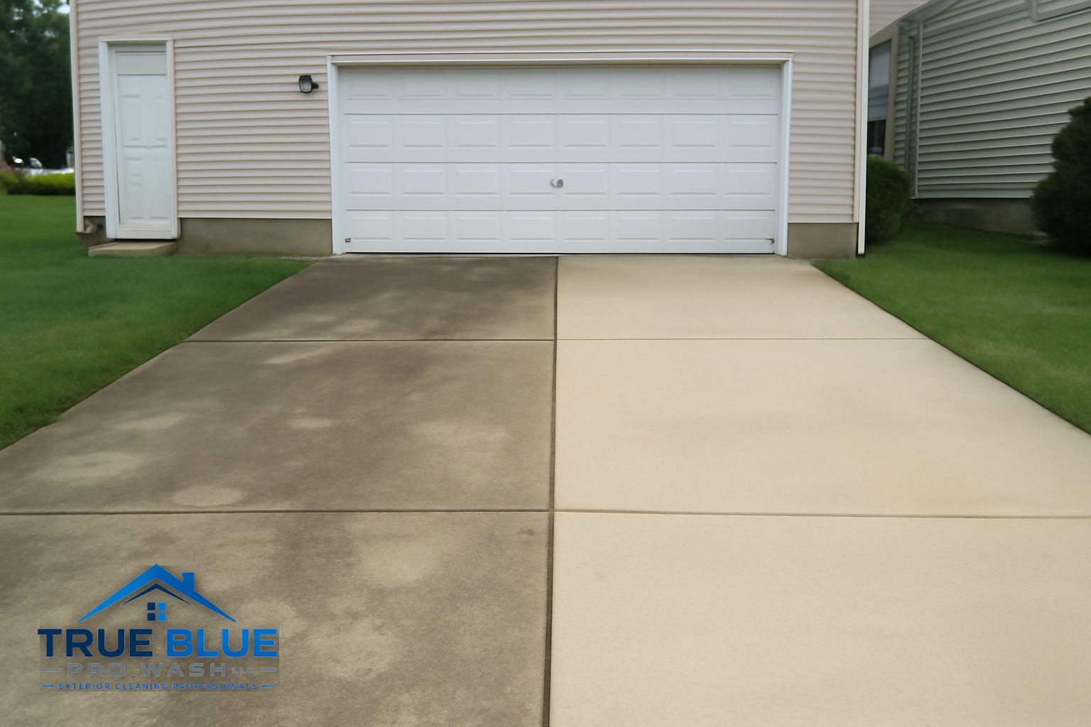 Concrete driveway being pressure washed in Bear Delaware