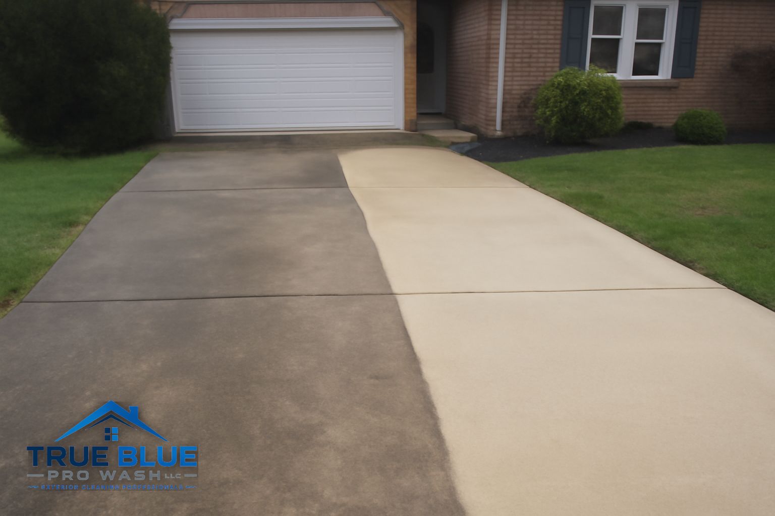 Clean concrete driveway with bright curb appeal in a Hockessin Delaware neighborhood