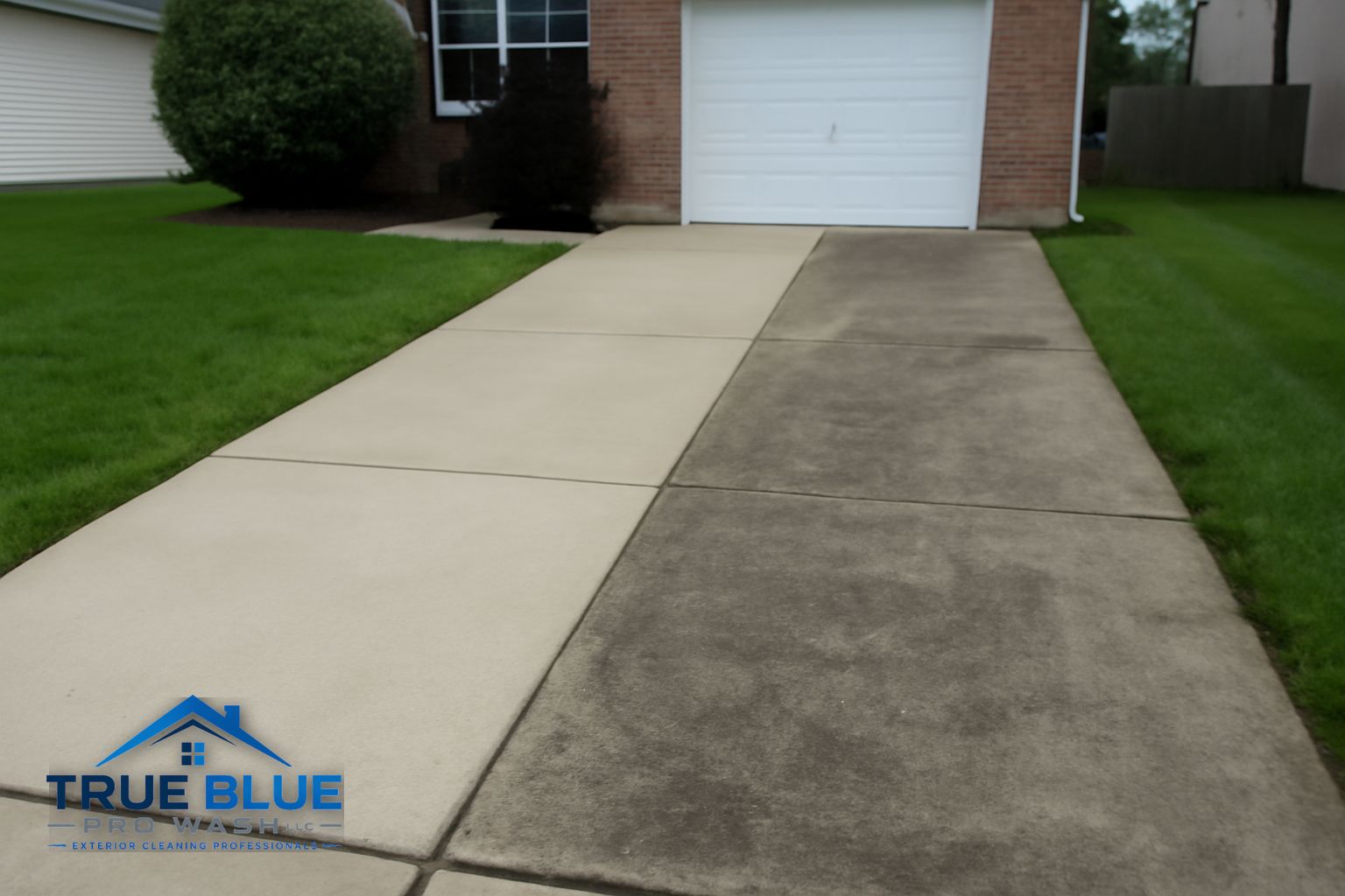 Freshly pressure washed driveway ready for sealing in Middletown Delaware