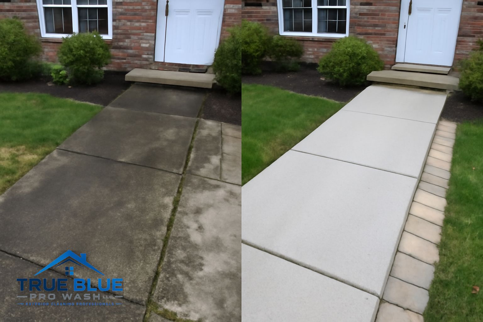 Concrete driveway being cleaned with a surface cleaner in Hockessin DE