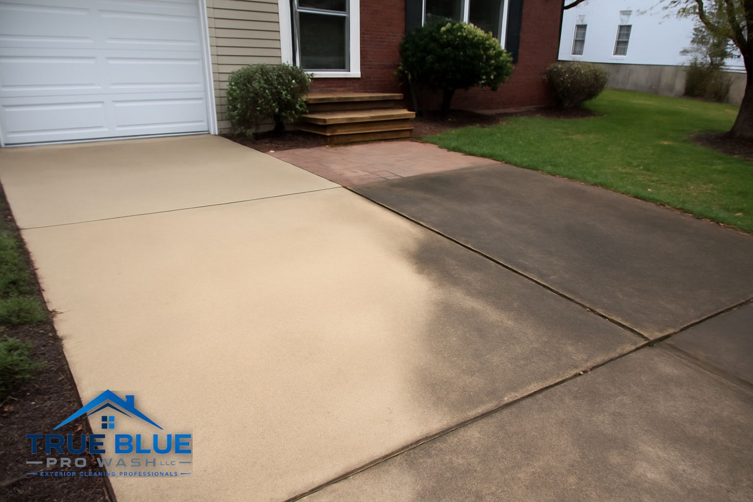 Rust and stain remediation on a concrete walkway in Newark Delaware