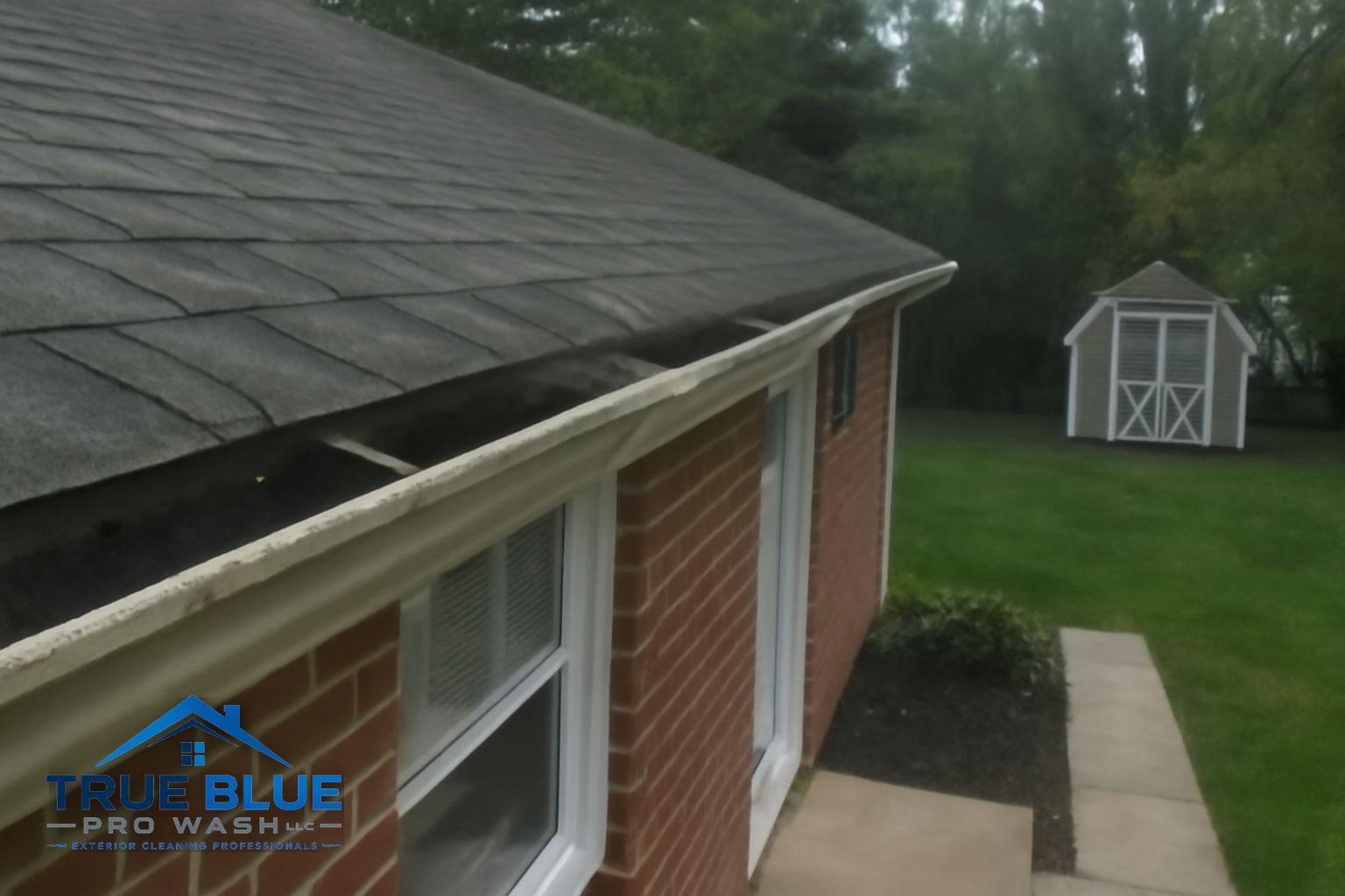 Gutter guard installation and cleaning on a Delaware home
