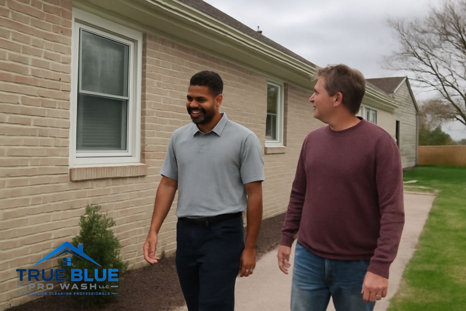 Before and after soft washing showing pollen and mildew removal on Delaware home siding