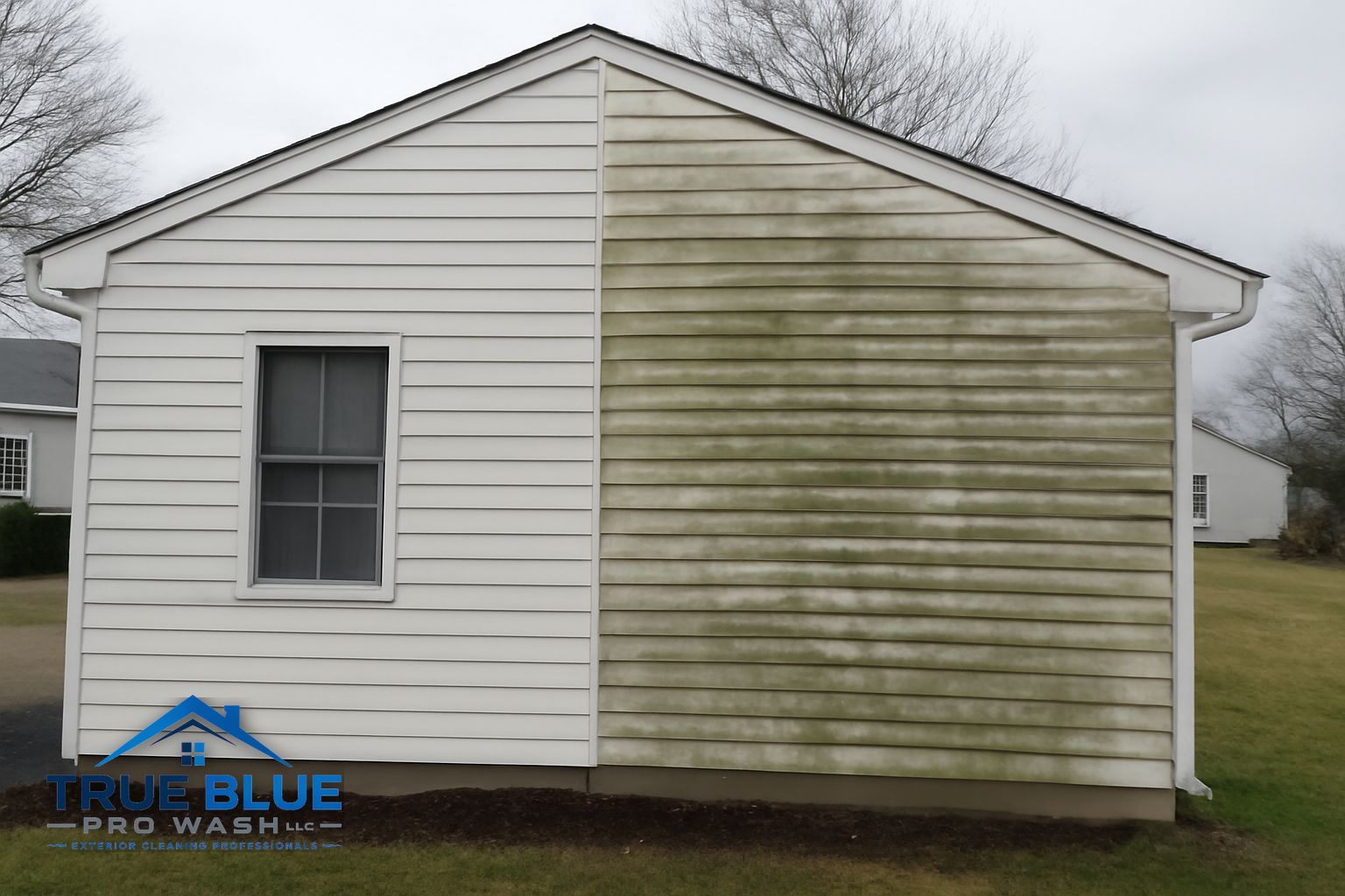 Soft washing equipment setup at a residential property in New Castle, DE