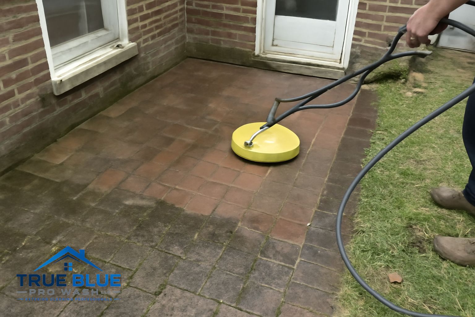 Property access relevant to paver cleaning