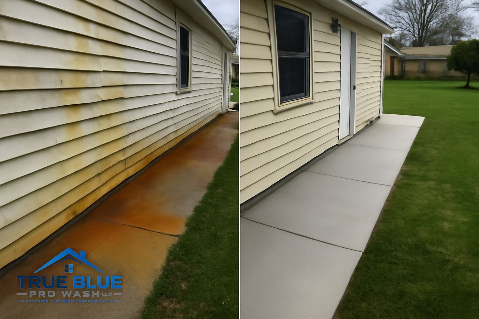 Rust staining on a concrete driveway in Wilmington Delaware