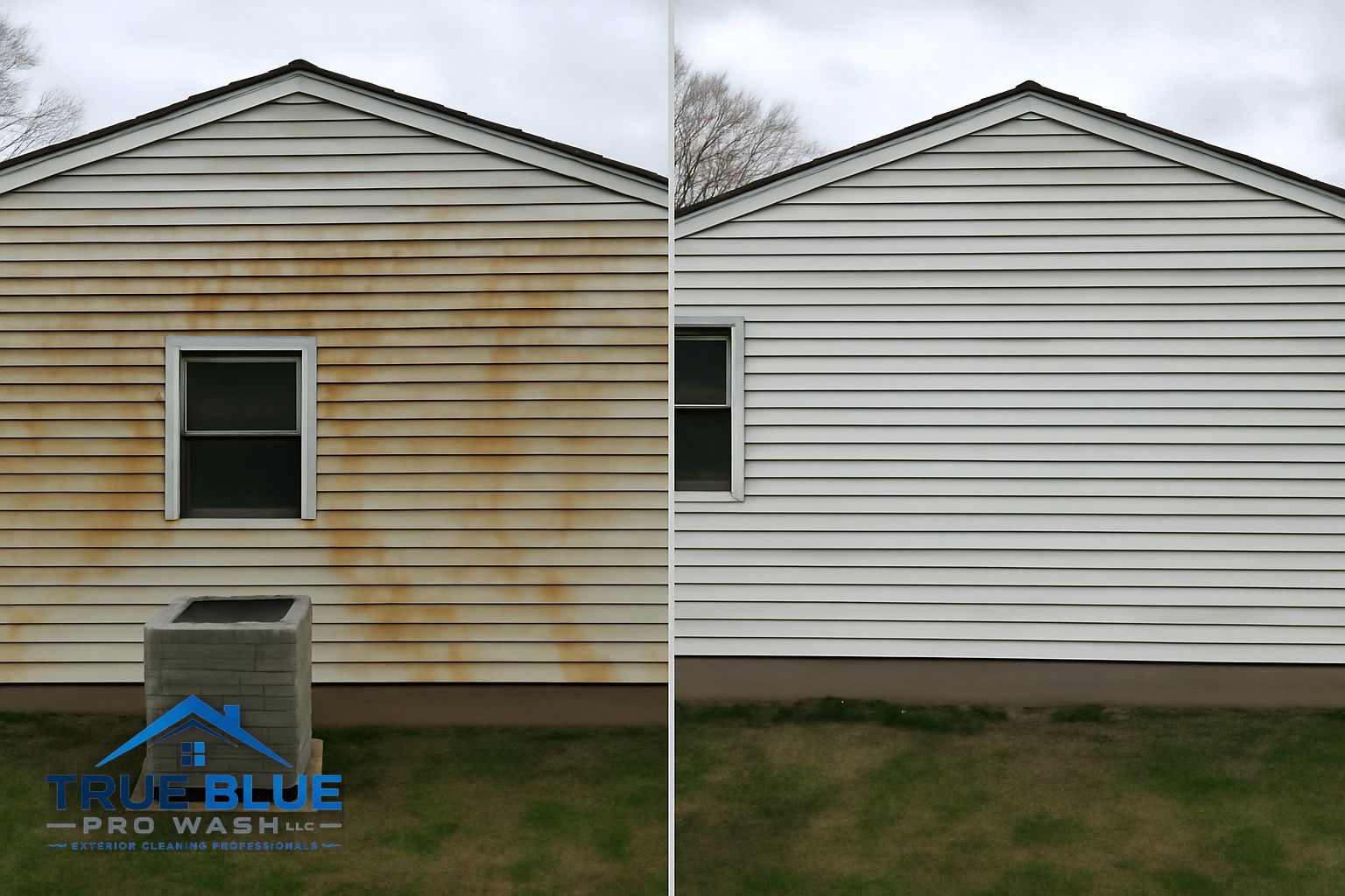 Rust streaks on a concrete driveway in Wilmington, Delaware