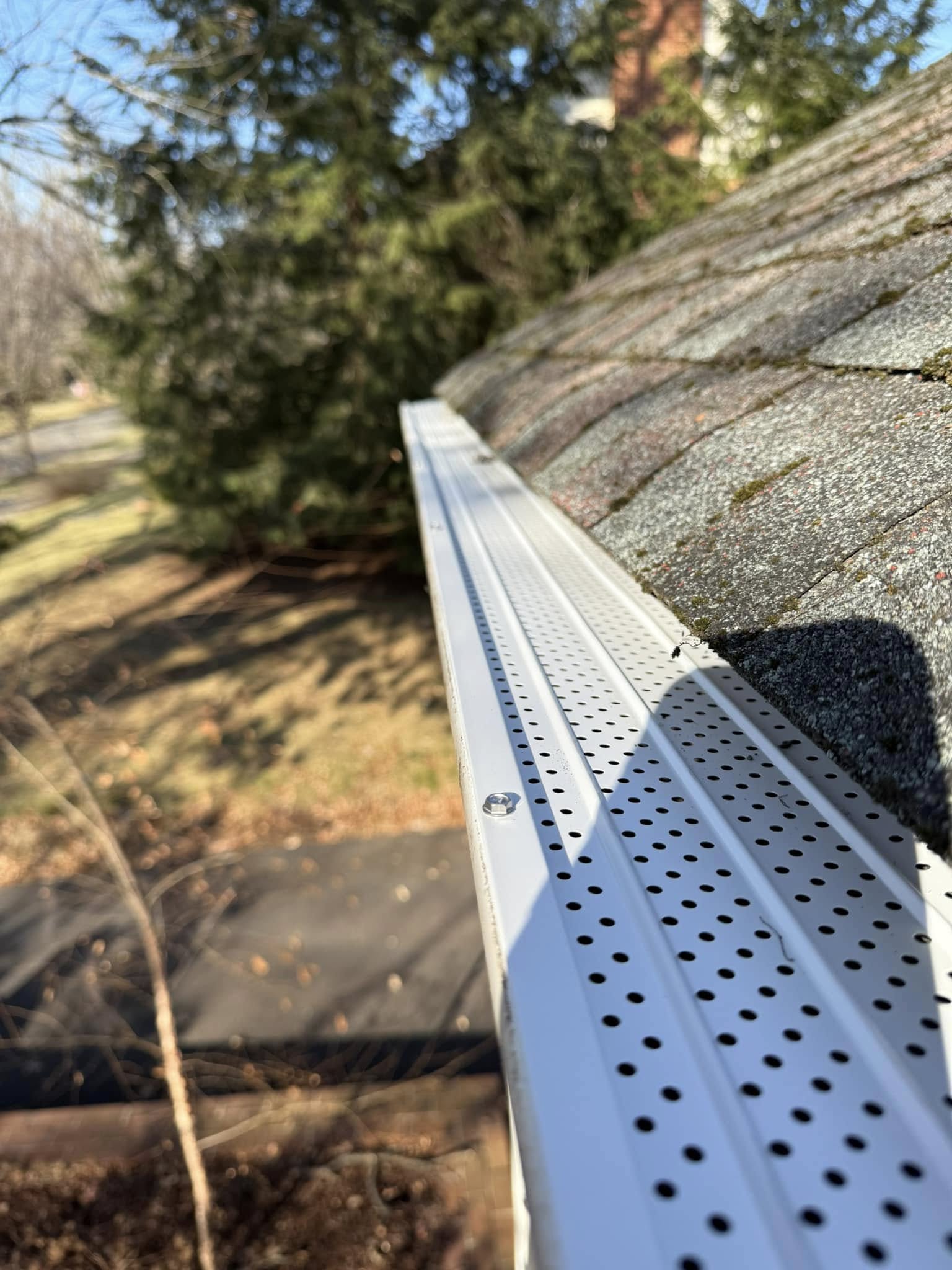 Gutter guards installed on a Middletown area home
